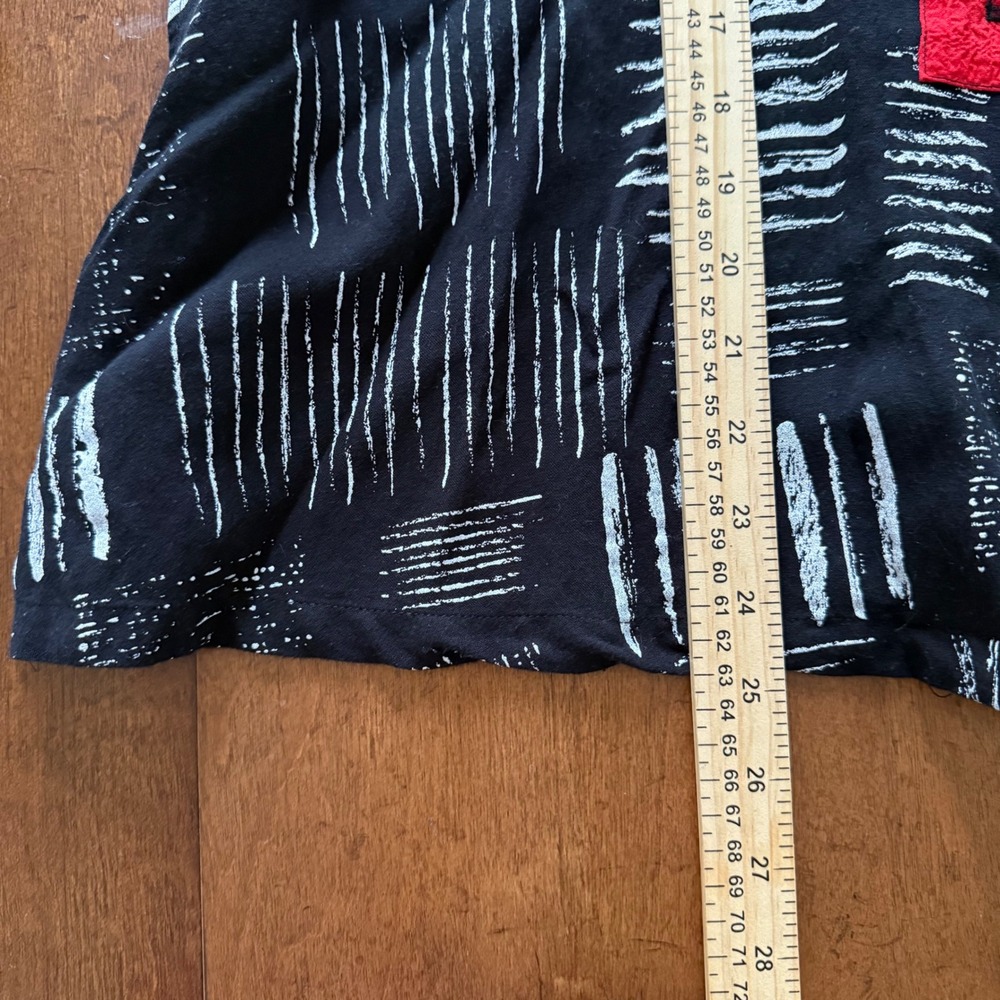 Ali Miles Womens Large Black White Abstract Art to Wear Button Front Jacket Red - Picture 7 of 7